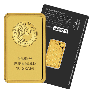 10g Gold Bar | Black Certicard | Perth Mint