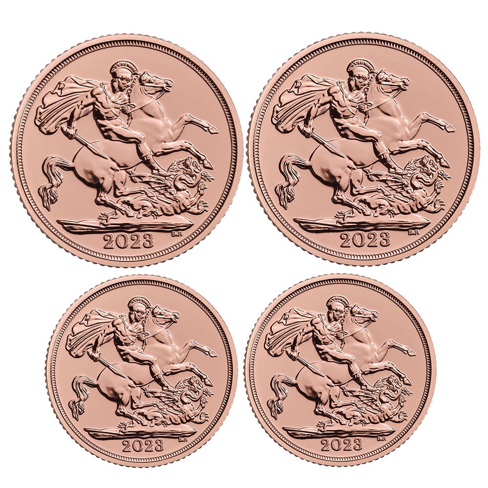 2023 UK Coronation 2x Full Sovereign & 2x Half Sovereign Gold Coin Collection | The Royal Mint 