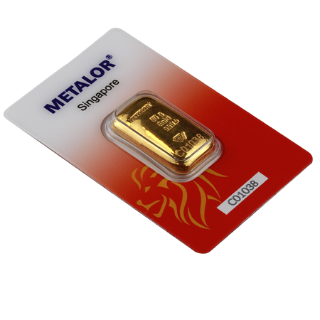 50g Gold Cast Bar In Certicard | Metalor Singapore
