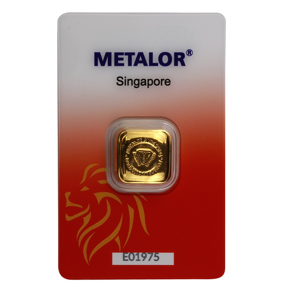 1oz Gold Cast Bar In Certicard | Metalor Singapore