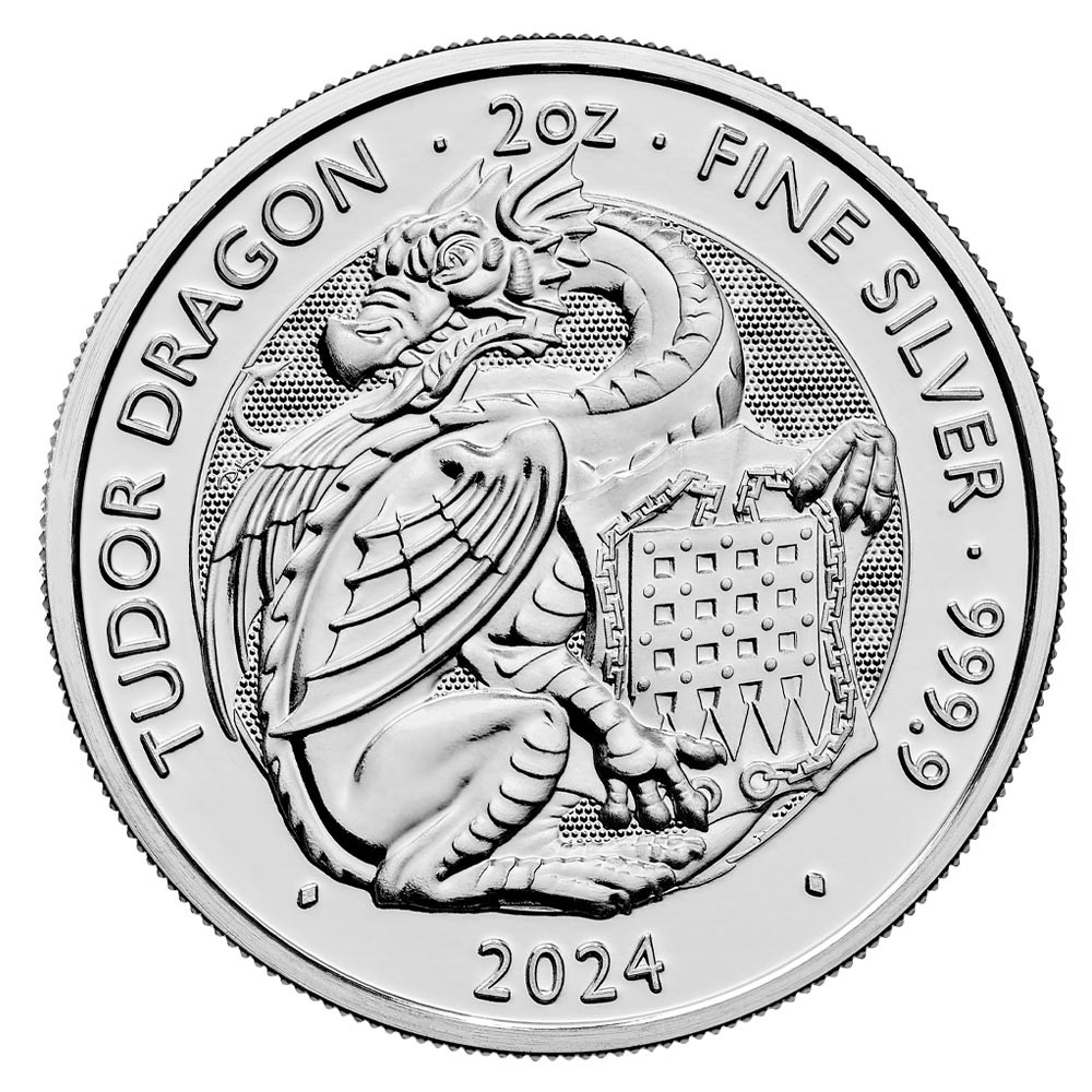 2024 2oz Tudor Beasts Dragon Silver Coin | The Royal Mint 