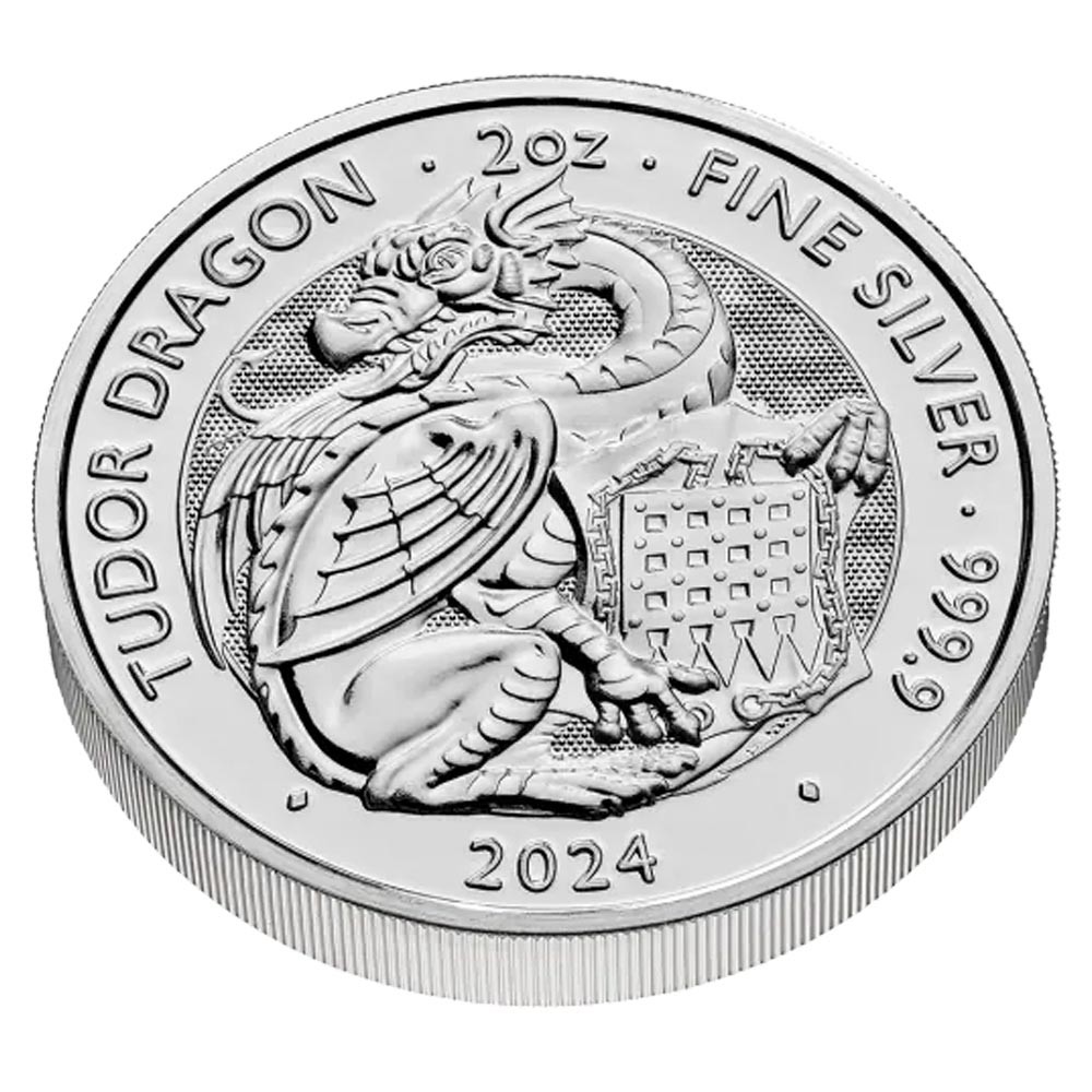 2024 2oz Tudor Beasts Dragon Silver Coin | The Royal Mint 