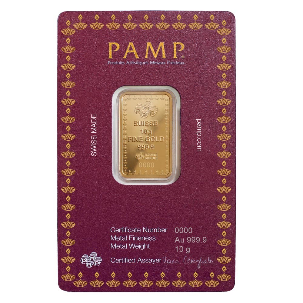 Diwali - Lakshmi 10g Pure Gold Bar | PAMP Suisse