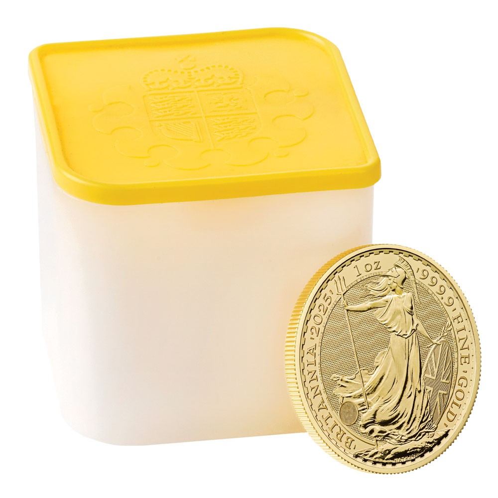 2025 10 x 1oz Gold Britannia Coins in a Tube | The Royal Mint 