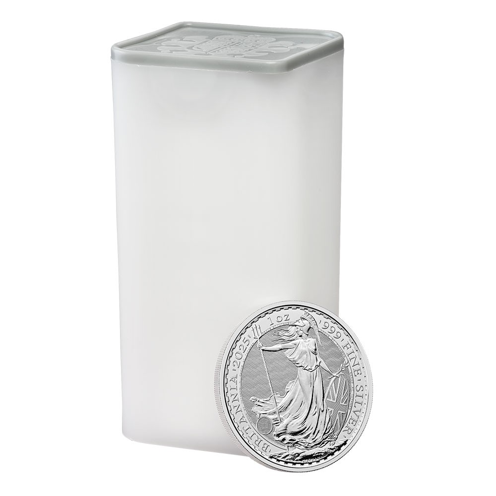 2025 25 x 1oz Silver Britannia Coins in a Tube