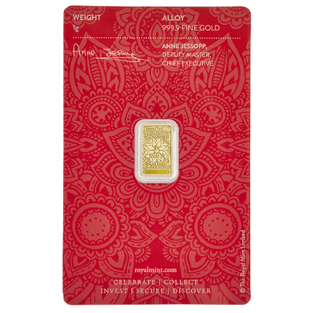 1g Lakshmi Gold Minted Bar | The Royal Mint