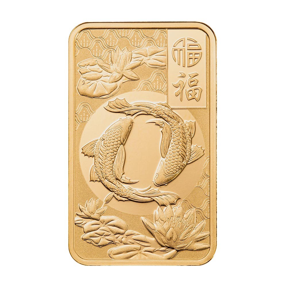 2025 5g Good Luck Koi Fish Gold Bar in Blister | PAMP Suisse