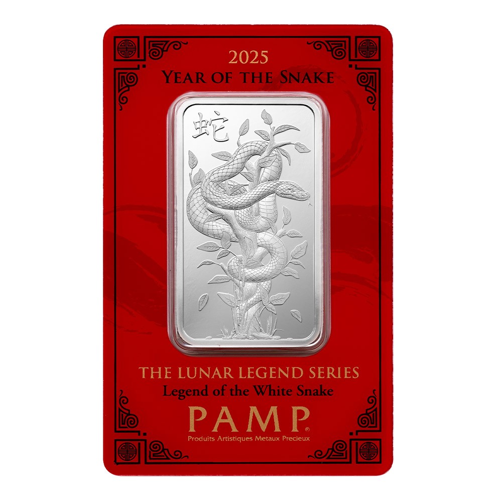 2025 1oz Year of the White Snake Silver Bar I PAMP Suisse