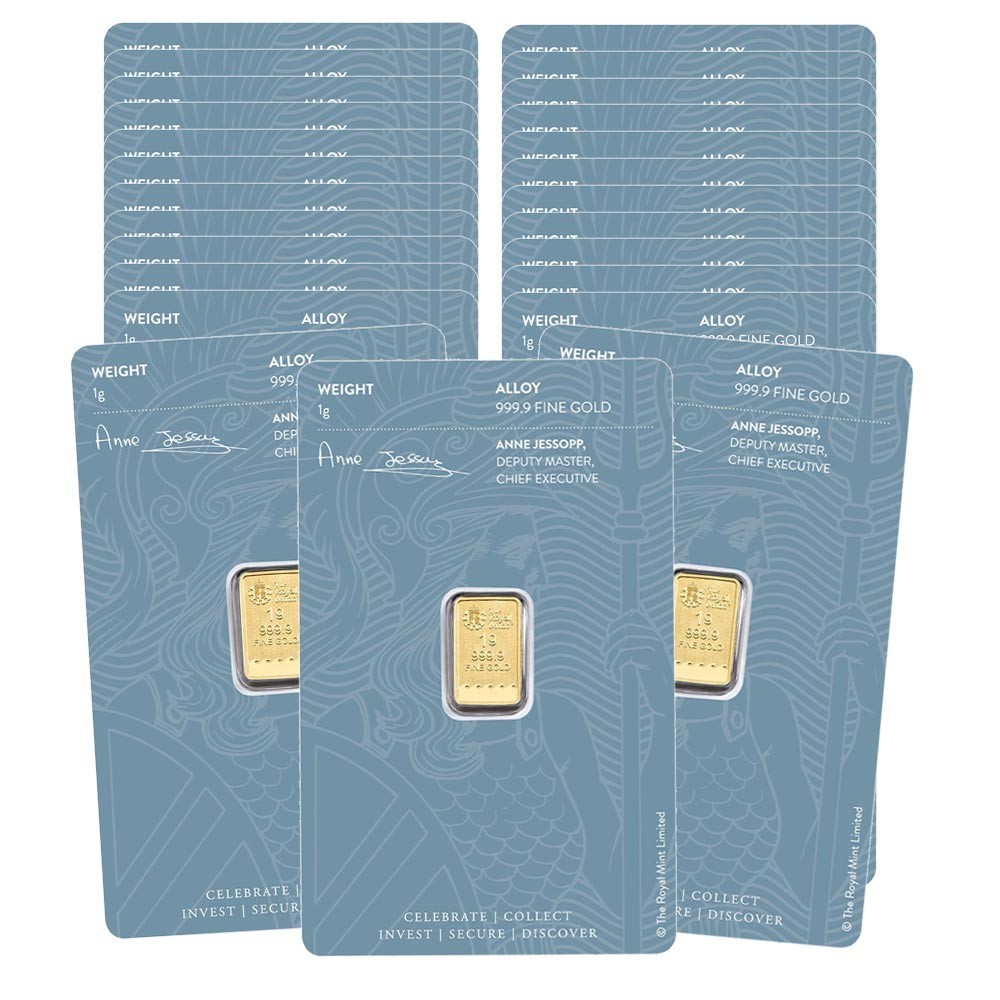 25 x 1g Britannia Gold Bar Bundle | The Royal Mint