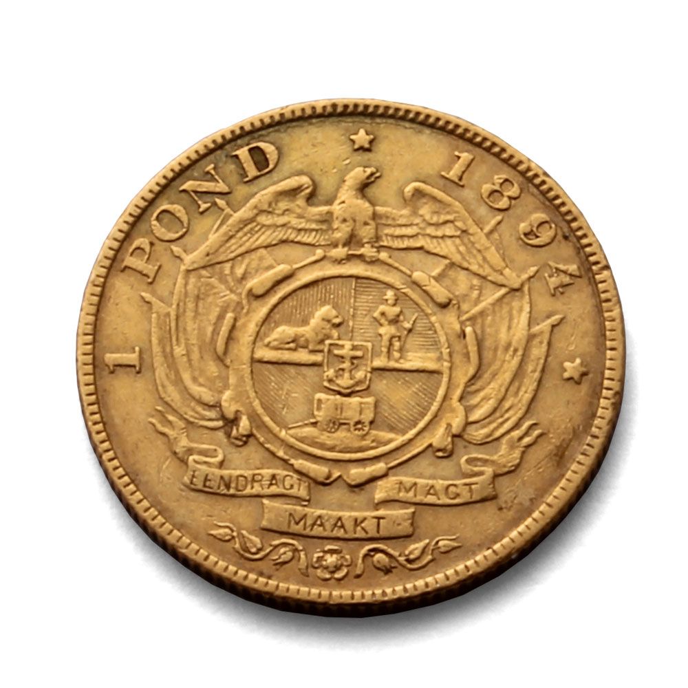 1894 South African 1 Pond Gold Coin